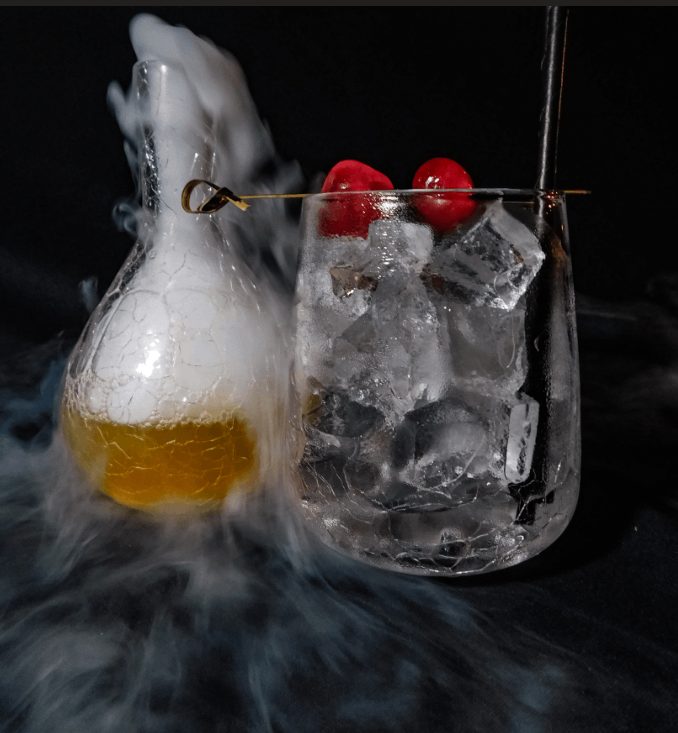 Tempting Passion cocktail with dry ice at Watson's Bar