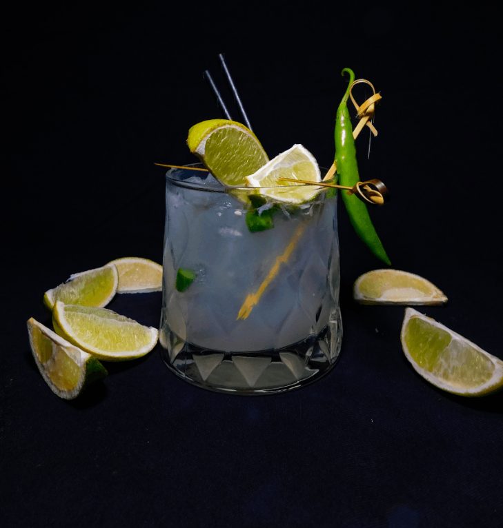 94 Granby Street signature cocktail with chilli garnish
